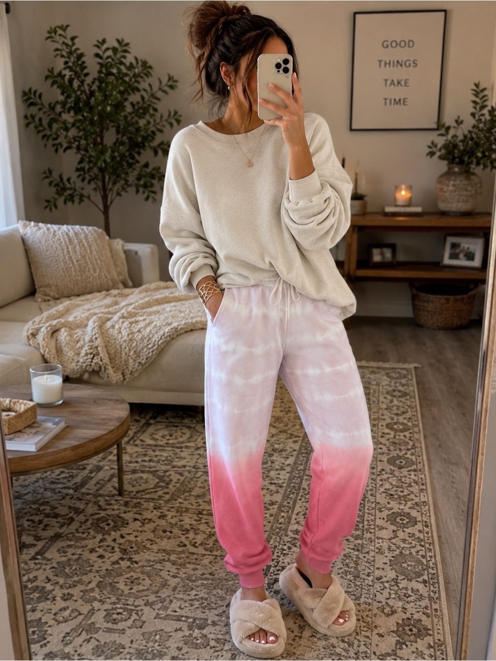 525 America Tie Dye Joggers in Rose Clay 100% Cotton XS, S, L Lounge Wear